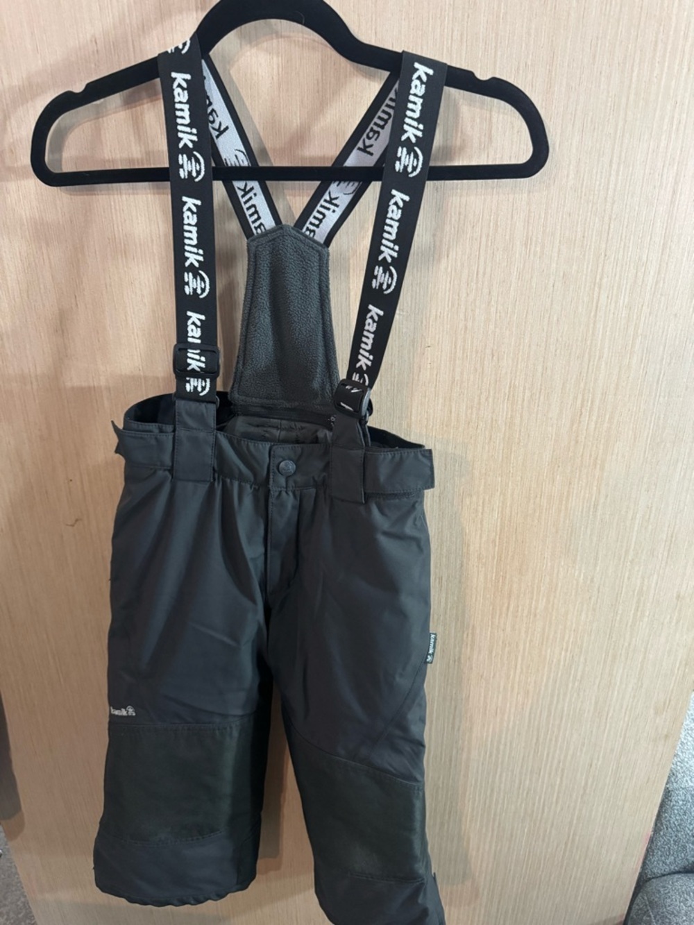 Kamik Dark Grey Kids Snow Bib with White Logo Size Small